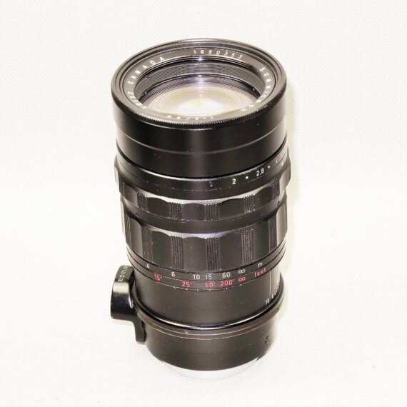 Leica 90mm F/2 Summicron Black Paint Ver.1 Leitz Canada in Screw-Mount, Extremely RARE lens with case and filter Ex++/Mint- / Free shipping