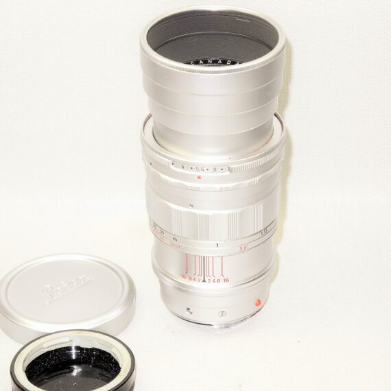 Leica 90mm f/2 Summicron Version 1 Canada Chrome SEOOF- Pre-Set M (1959) lens Mint-