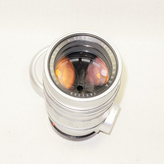 Leica 90mm f/2 Summicron Version 1 Canada Chrome SEOOF- Pre-Set M (1959) lens Mint-