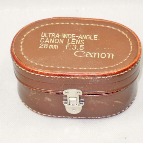 Canon 28/3,5 screw-mount with Canon 28mm chrome finder with original leather case Ex++