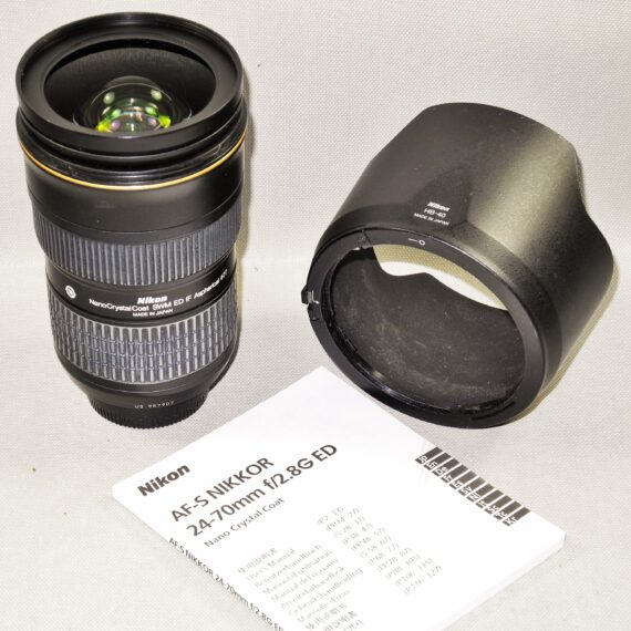 Nikon 24-70/2,8 AF-S G ED Nano Crystal SWM ED IF ASPHERICAL lens with box,hood,lens case,manual Mint- FREE shipping