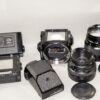Bronica ETR SI camera with AE finder,75mm,150mm,2x film backs in boxes Ex++Mint- / Nice working set / free shipping