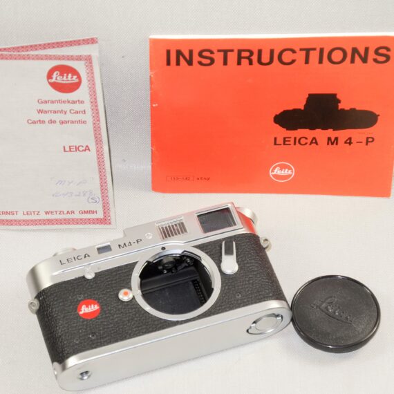 Leica M4-P Chrome camera (1984) Sold with warranty cards, manual, box, cap Cat#10416 Mint/- Rare camera / Free shipping (USA)