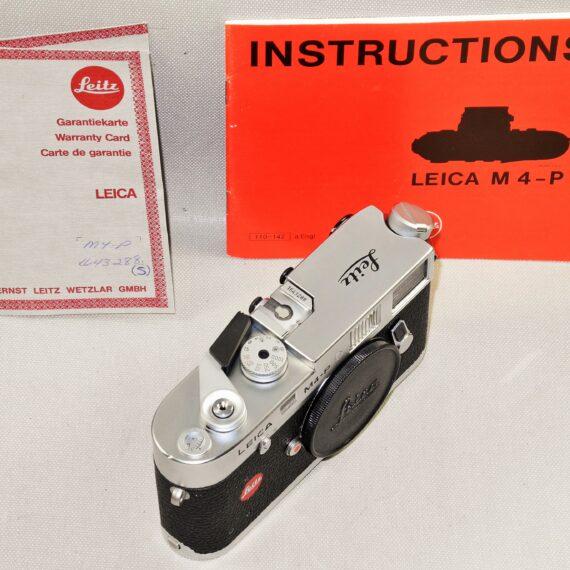 Leica M4-P Chrome camera (1984) Sold with warranty cards, manual, box, cap Cat#10416 Mint/- Rare camera / Free shipping (USA)