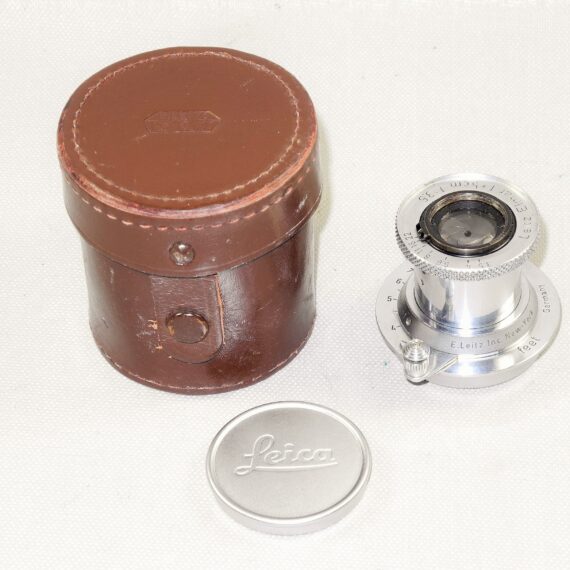 Leica 50/3,5 Elmar SM "Property of E.Leitz NY" with caps and E.Leitz NY lens case Ex++ / RARE lens / SOLD