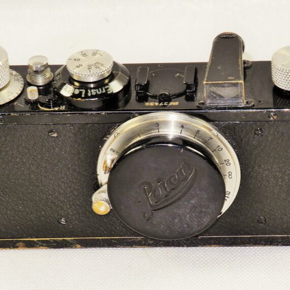 Leica I model C Non-Standard (1930) black nickel camera W/ "Max Myer" plate on back Sold W/Leica 50mm Elmar Nickel lens Ex+/++ / SOLD