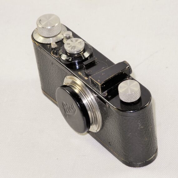 Leica I model C Non-Standard (1930) black nickel camera W/ "Max Myer" plate on back Sold W/Leica 50mm Elmar Nickel lens Ex+/++ / SOLD