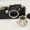 Leica III / F Black Nickel 1934 camera with Leica 50mm Nickel Elmar sm lens with case and cap Mint- / SOLD