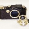Leica III / F Black Nickel 1934 camera with Leica 50mm Nickel Elmar sm lens with case and cap Mint- / SOLD