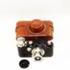 Leica III / F Black Nickel 1934 camera with Leica 50mm Nickel Elmar sm lens with case and cap Mint- / SOLD