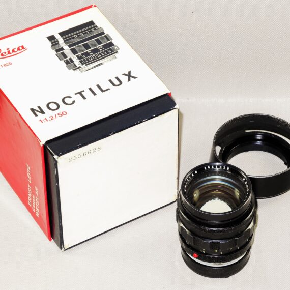 Leica 50mm f/1.2 Noctilux Original RARE lens Circa 1972, Sold W/Leica metal hood and box Ex+ / RARE / FREE Shipping .