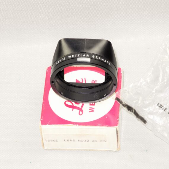 Leica 12501 hood for 21/3,4 & 28/2,8 M mount lenses in original Leica box LN-