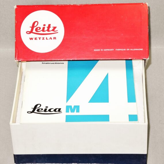 Leica M4 chrome camera (1968-69) with Leica box, instruction manual, body cap Mint/Like new condition! SOLD