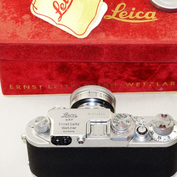 Leica IIIf RD. E.L.C 1952 camera with Leica 50/2 Radioactive Summicron lens,box,case,cards,cap,RF filter,manual,film cartige Mint/- RARE and beautiful. SOLD
