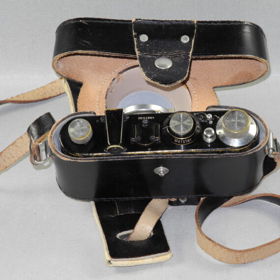 LEICA I MODEL A MUSHROOM DIAL BLACK PAINT (1930) CAMERA W/50mm Elmar lens, recently overhauled Ex+ / SOLD