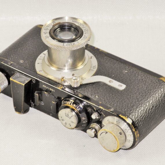 LEICA I MODEL A MUSHROOM DIAL BLACK PAINT (1930) CAMERA W/50mm Elmar lens, recently overhauled Ex+ / SOLD