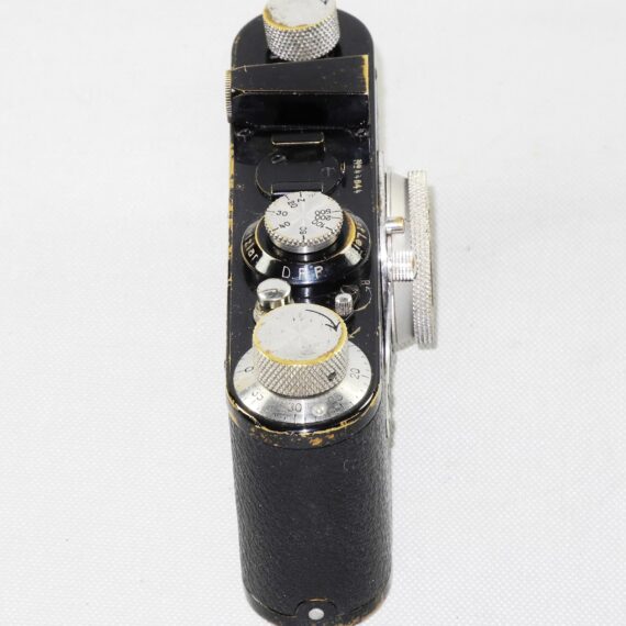 LEICA I MODEL A MUSHROOM DIAL BLACK PAINT (1930) CAMERA W/50mm Elmar lens, recently overhauled Ex+ / SOLD