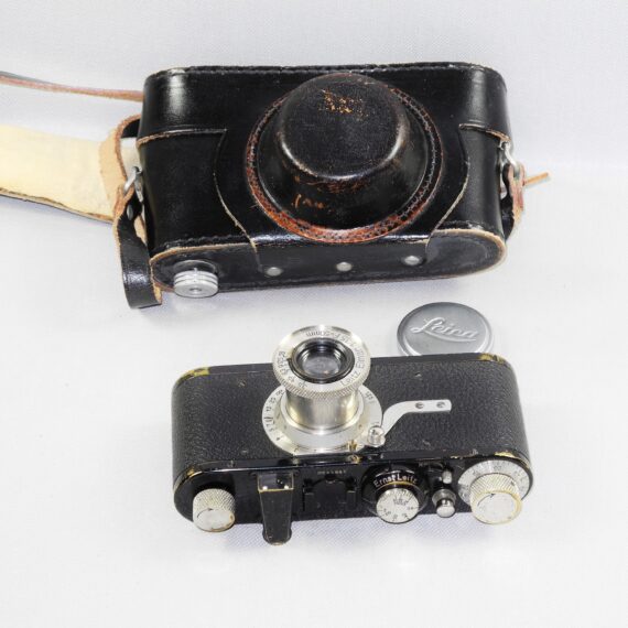 LEICA I MODEL A MUSHROOM DIAL BLACK PAINT (1930) CAMERA W/50mm Elmar lens, recently overhauled Ex+ / SOLD