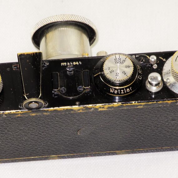 LEICA I MODEL A MUSHROOM DIAL BLACK PAINT (1930) CAMERA W/50mm Elmar lens, recently overhauled Ex+ / SOLD