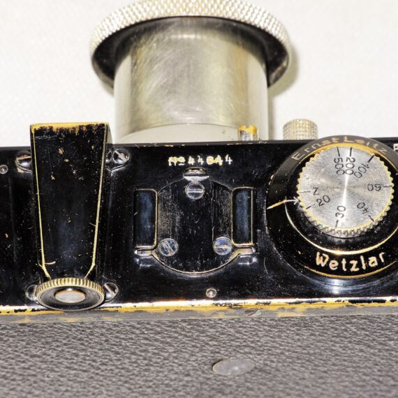 LEICA I MODEL A MUSHROOM DIAL BLACK PAINT (1930) CAMERA W/50mm Elmar lens, recently overhauled Ex+ / SOLD