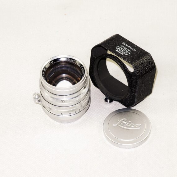 Leica 50/1,5 Summarit "Midland" (SM) Rare lens with cap and hood, Just CLA Mint- /SOLD