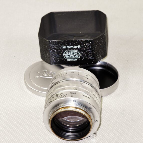 Leica 50/1,5 Summarit "Midland" (SM) Rare lens with cap and hood, Just CLA Mint- /SOLD