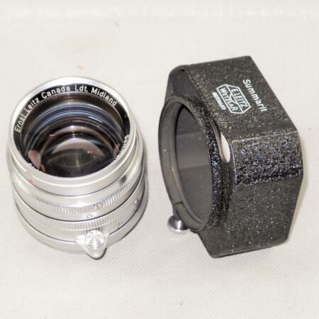 Leica 50/1,5 Summarit "Midland" (SM) Rare lens with cap and hood, Just CLA Mint- /SOLD