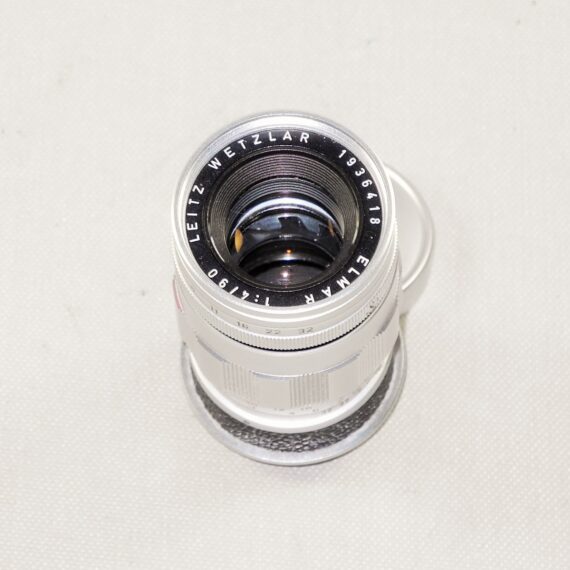 Leica 90/4 Elmar 3 Element SM lens (1962) with box, bubble. Cap Mint/LN- RARE lens / FREE shipping (USA)