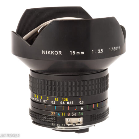 Nikon 15mm F3.5 Nikkor AI Rare lens sold with original caps. Mint/- FREE shipping (USA)