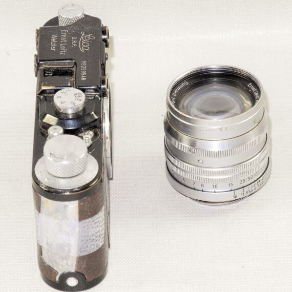 Leica 5cm f1,5 Summarit TAYLOR, TAYLOR & HOBSON Rare lens with Leica II (D) black paint camera Ex+