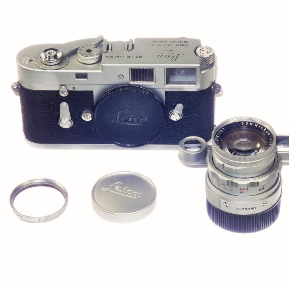 Leica M2-R camera with Leica 50/2 Summicron Dual Range Circa 1969 Set, with case,caps,eyes,filter Ex++/M- /SOLD