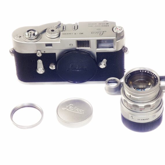 Leica M2-R camera with Leica 50/2 Summicron Dual Range Circa 1969 Set, with case,caps,eyes,filter Ex++/M- /SOLD