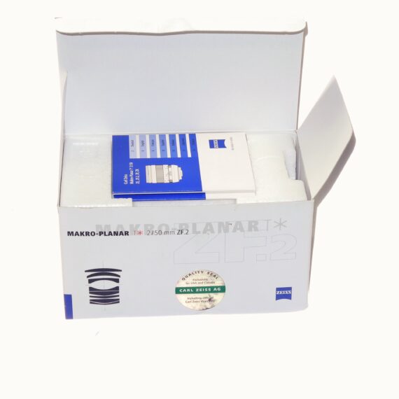 Zeiss 50/2 Macro Planar ZF.2 for Nikon cameras, with box, filter, caps, manual Mint- / Free shipping (USA)