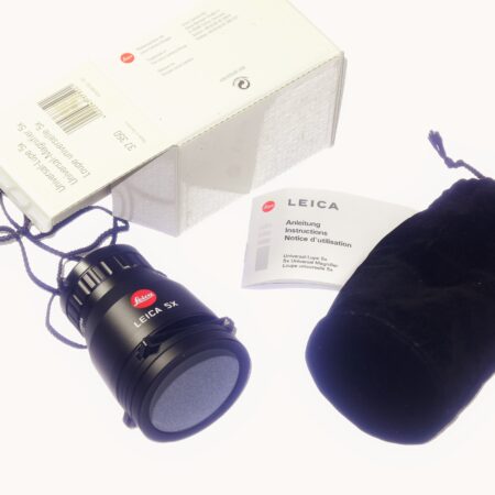 Leica Universal 5x Lupe Cat #37350 with box, case, manual, strap Mint-