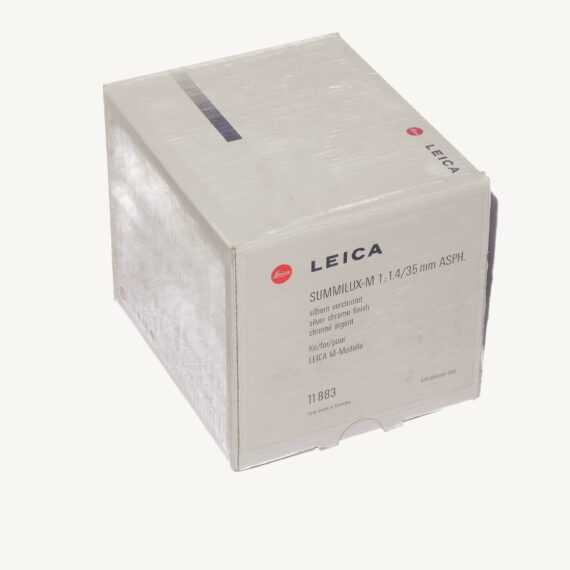 Leica 35mm f/1.4 ASPH. SUMMILUX-M chrome lens E46,cat #11883 Sold with Original Box, Leica hood Lens case, caps Mint- lens / SOLD