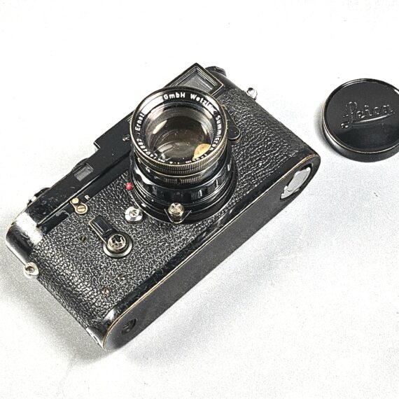 Leica M4-MOT Black Paint Camera Sold with black paint Leica 50/2 Summicron  lens, Nice RARE vintage Set with case (recently  Cla'd )