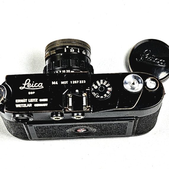 Leica M4-MOT Black Paint Camera Sold with black paint Leica 50/2 Summicron  lens, Nice RARE vintage Set with case (recently  Cla'd )