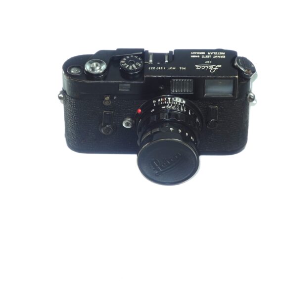 Leica M4-MOT Black Paint Camera Sold with black paint Leica 50/2 Summicron  lens, Nice RARE vintage Set with case (recently  Cla'd )