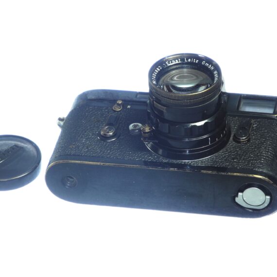 Leica M4-MOT Black Paint Camera Sold with black paint Leica 50/2 Summicron  lens, Nice RARE vintage Set with case (recently  Cla'd )