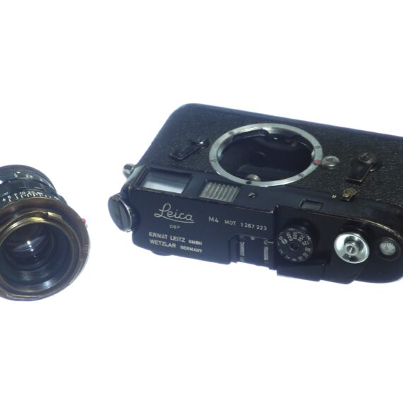 Leica M4-MOT Black Paint Camera Sold with black paint Leica 50/2 Summicron  lens, Nice RARE vintage Set with case (recently  Cla'd )