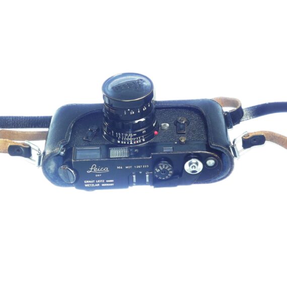 Leica M4-MOT Black Paint Camera Sold with black paint Leica 50/2 Summicron  lens, Nice RARE vintage Set with case (recently  Cla'd )