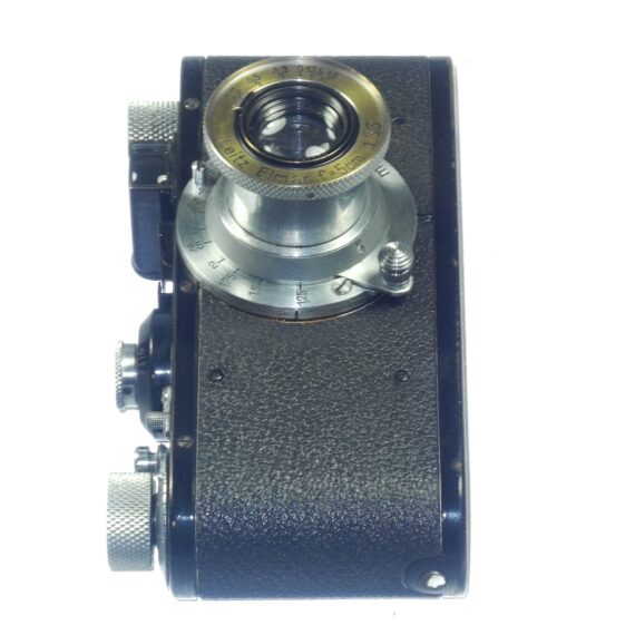 Leica Standard (E) black paint camera (circa 1938) with chrome knobs & Leica 50/3,5 Elmar lens Ex++ Set / Free shipping (USA)