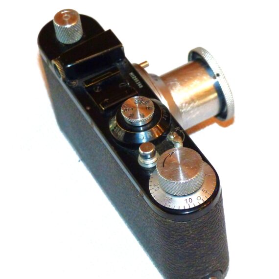 Leica Standard (E) black paint camera (circa 1938) with chrome knobs & Leica 50/3,5 Elmar lens Ex++ Set / Free shipping (USA)