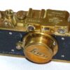 Fed / Zorki gold plated Leica II replica camera with 50/3,5 Elmar lens Ex++