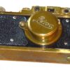 Fed / Zorki gold plated Leica II replica camera with 50/3,5 Elmar lens Ex++