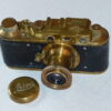 Fed / Zorki gold plated Leica II replica camera with 50/3,5 Elmar lens Ex++