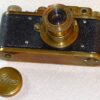 Fed / Zorki gold plated Leica II replica camera with 50/3,5 Elmar lens Ex++