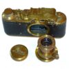 Fed / Zorki gold plated Leica II replica camera with 50/3,5 Elmar lens Ex++