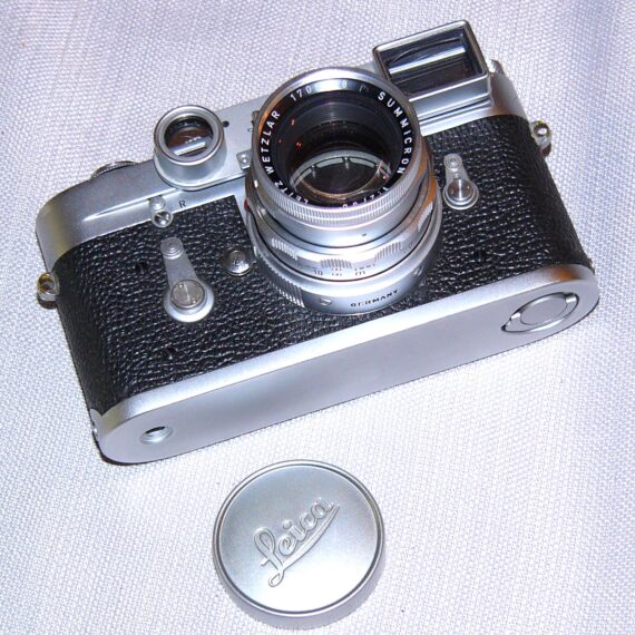 Leica M2 chrome camera (1694) Ex++ With Leica 50/2 Summicron Dual Range (1959) with eyes, cap, case Ex++, Nice Set