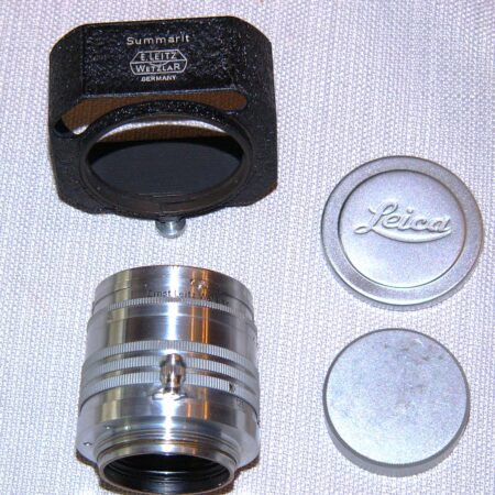 Leica 5cm f1,5 Xenon Taylor-Hubson British (1939) LTM with caps and Summarit metal hood Ex+/++, Just CLA'd (DAG)